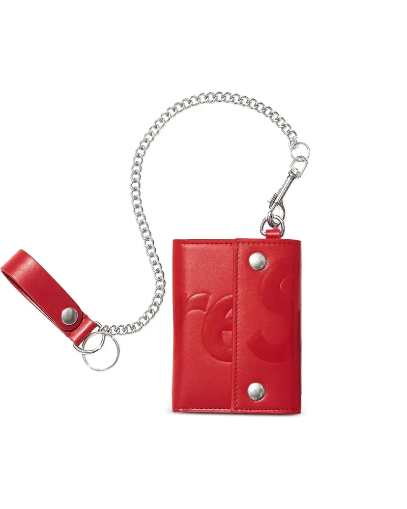 Supreme Being embossed-logo leather chain wallet - Rot Rot