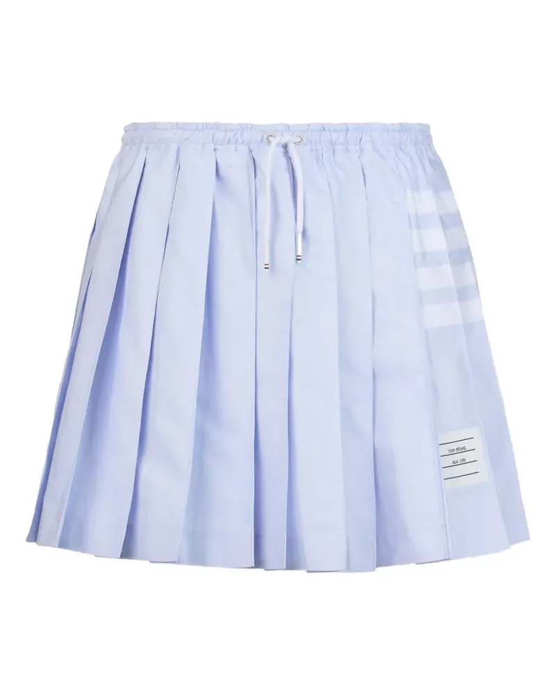 Thom Browne Oxford 4-Bar drawstring pleated mini skirt - Blau Blau