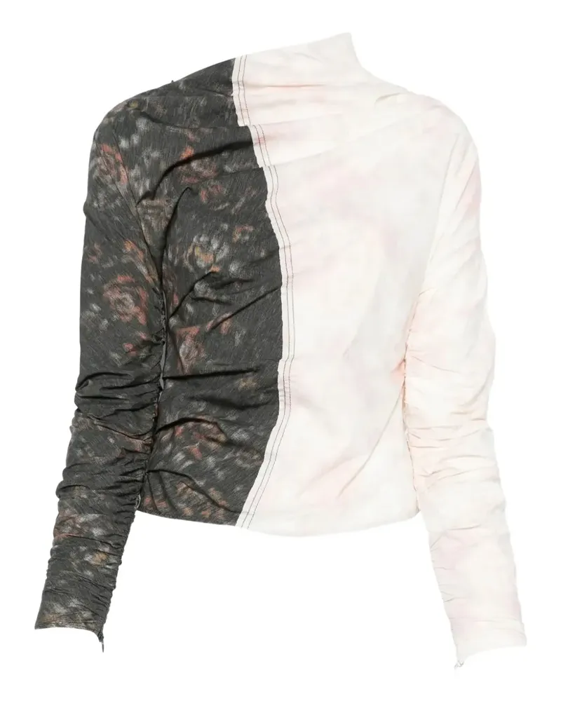 Ganni ruched top - Grau Grau