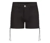 Jeans-Shorts mit Schnürung - Schwarz