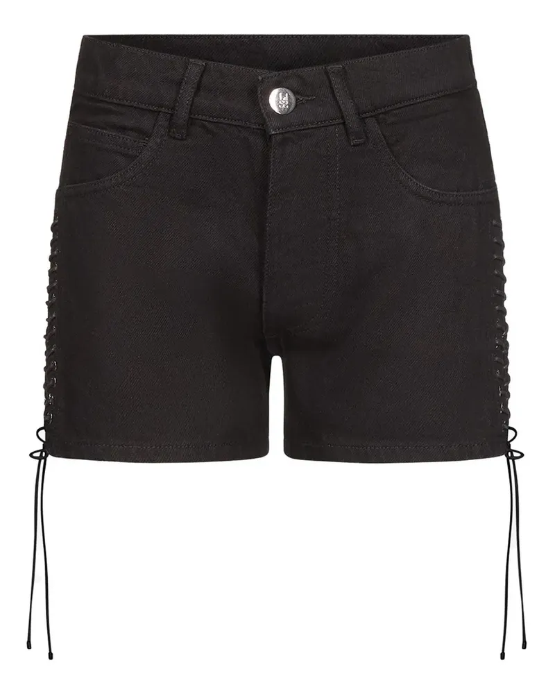 Ludovic de Saint Sernin Jeans-Shorts mit Schnürung - Schwarz Schwarz