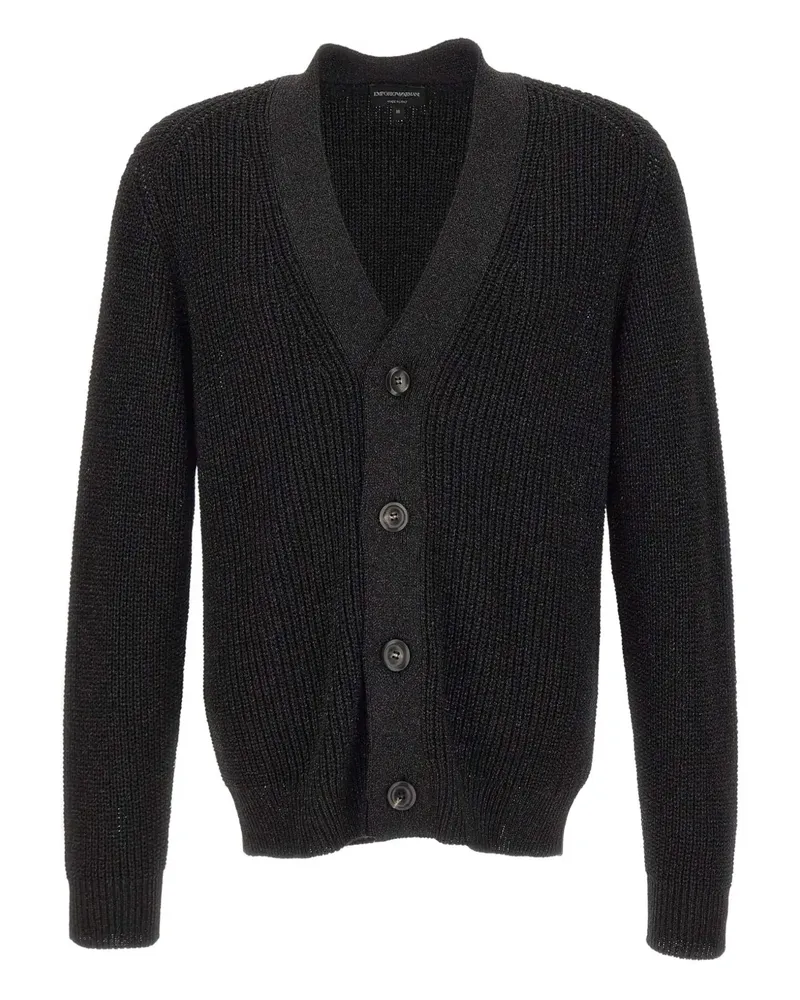 Emporio Armani Cardigan mit V-Ausschnitt - Schwarz Schwarz