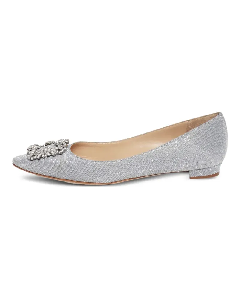 Manolo Blahnik Hangisflat glitter ballet flats - Silber Silber