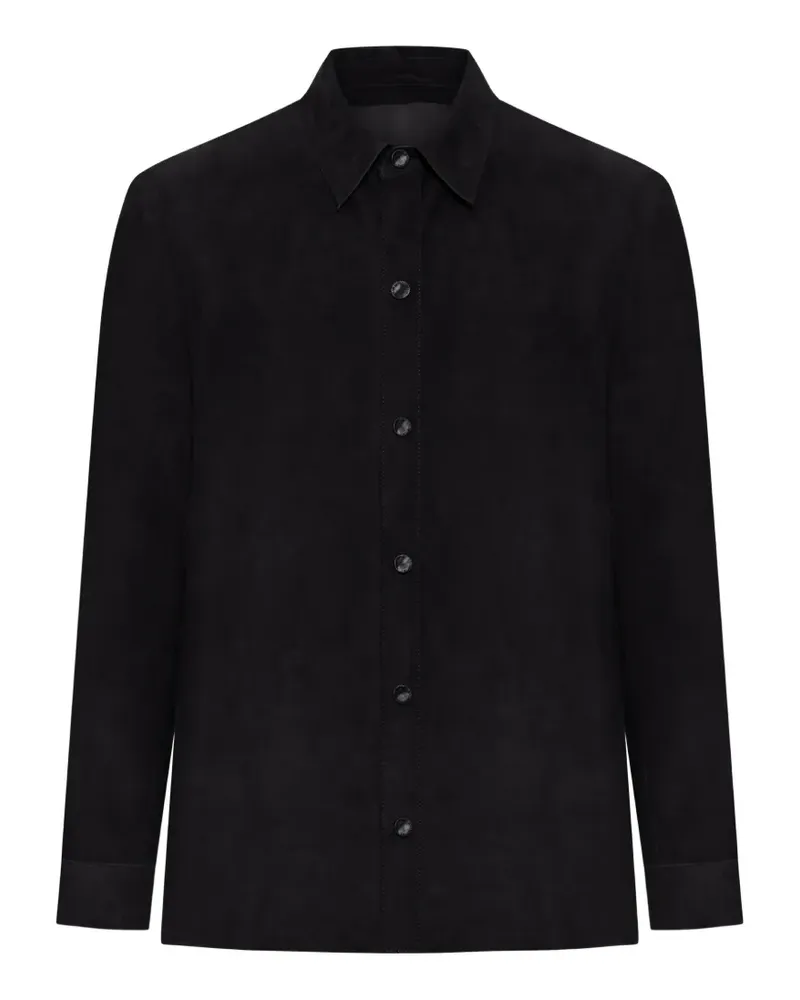 Salvatore Santoro leather shirt jacket - Schwarz Schwarz