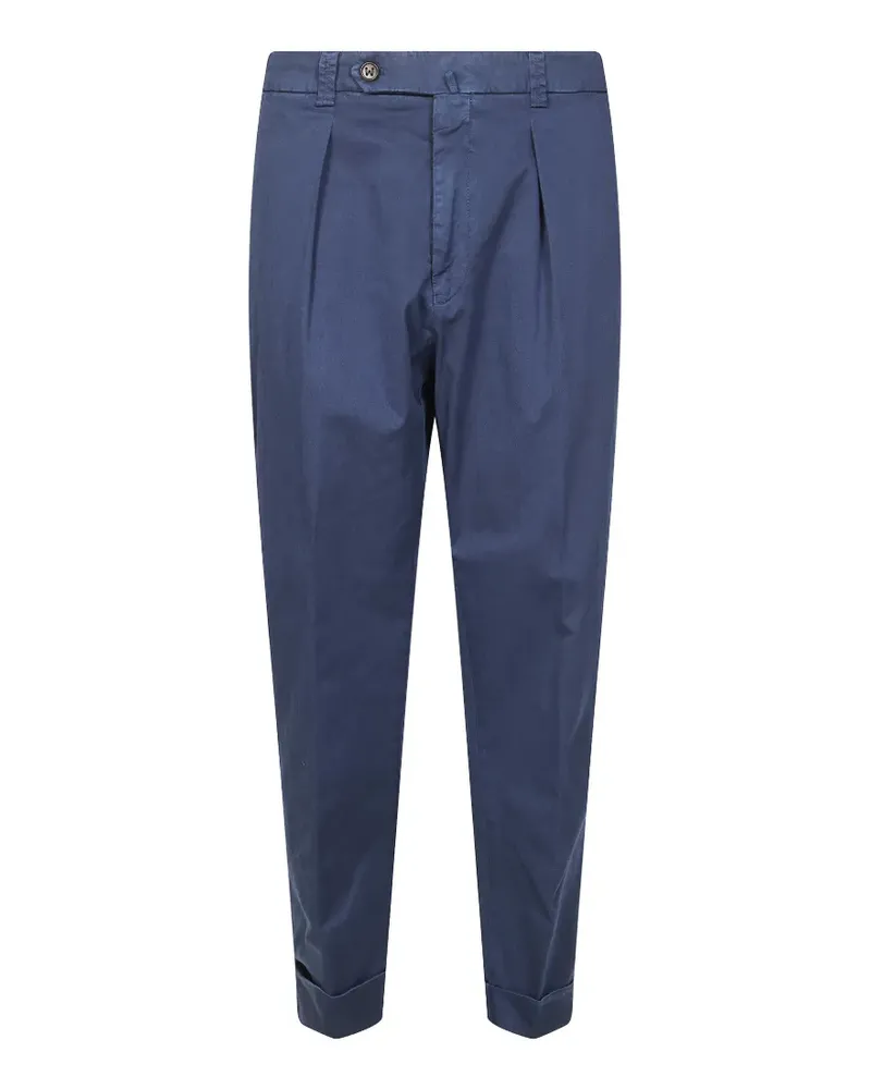 Berwich pleated turned-up trousers - Blau Blau