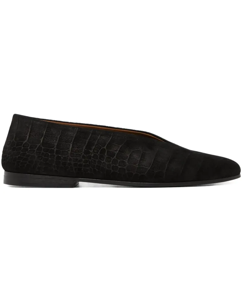 Marsèll Ballerinas mit Kroko-Optik - Schwarz Schwarz