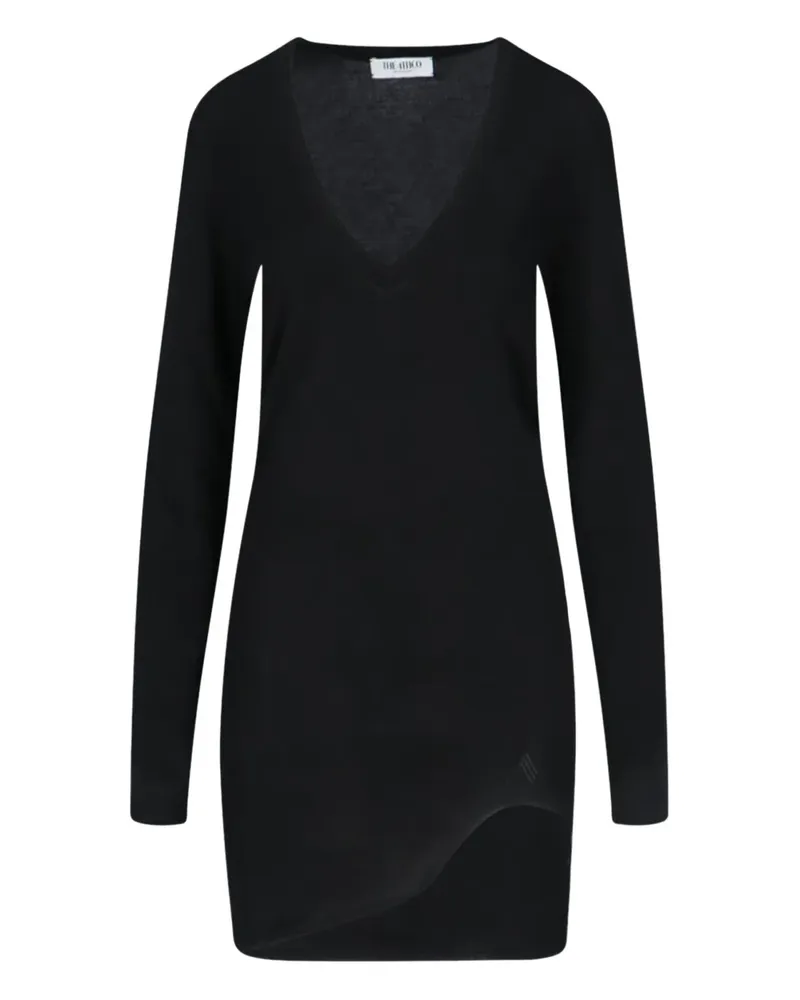 ATTICO Minikleid mit V-Ausschnitt - Schwarz Schwarz
