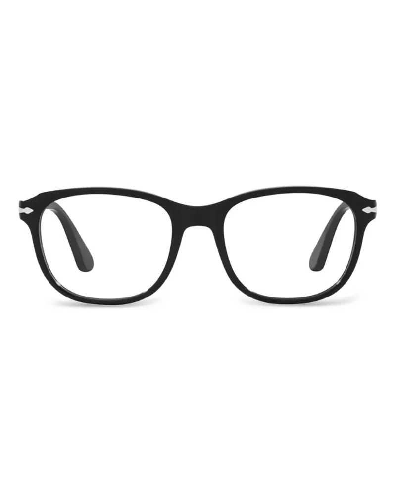 Persol Brille mit rundem Gestell - Schwarz Schwarz