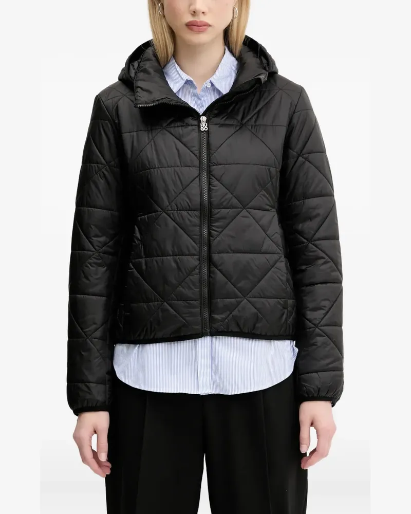 HUGO BOSS Gesteppte Kapuzenjacke - Schwarz Schwarz