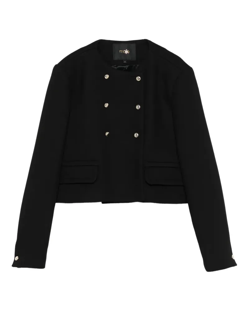 Maje Doppelreihiger Cropped-Blazer - Schwarz Schwarz