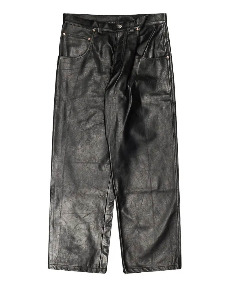 VETEMENTS Hip-Hop leather track pants - Schwarz Schwarz