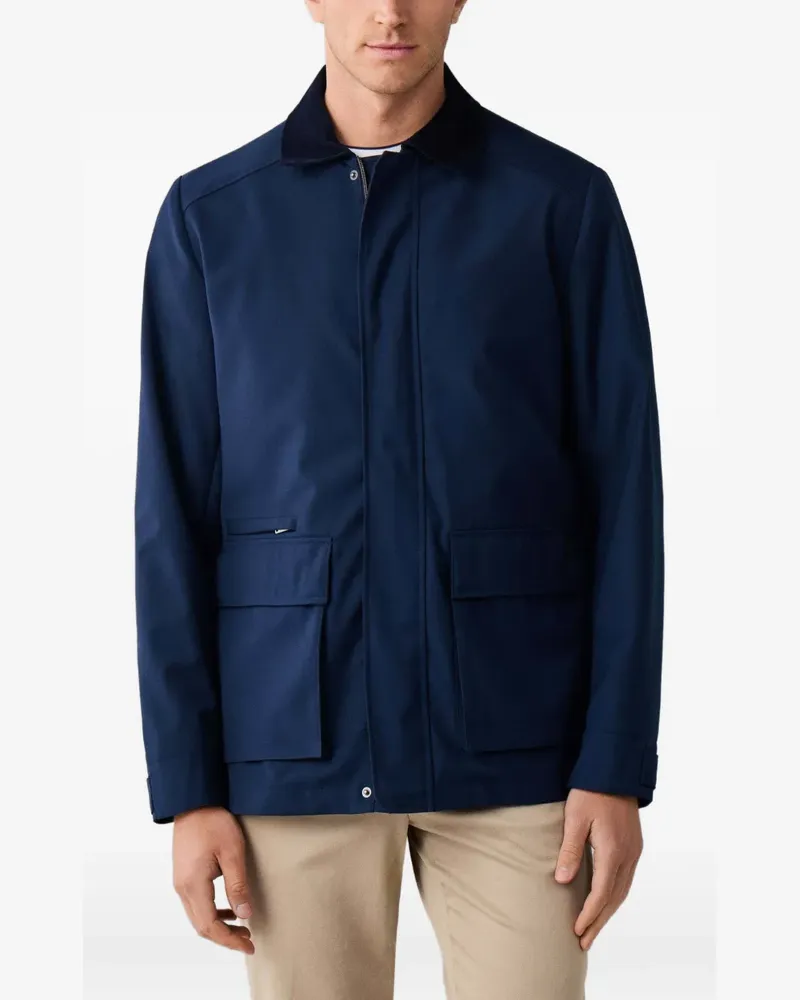 Hackett Mantel mit aufgesetzter Tasche - Blau Blau