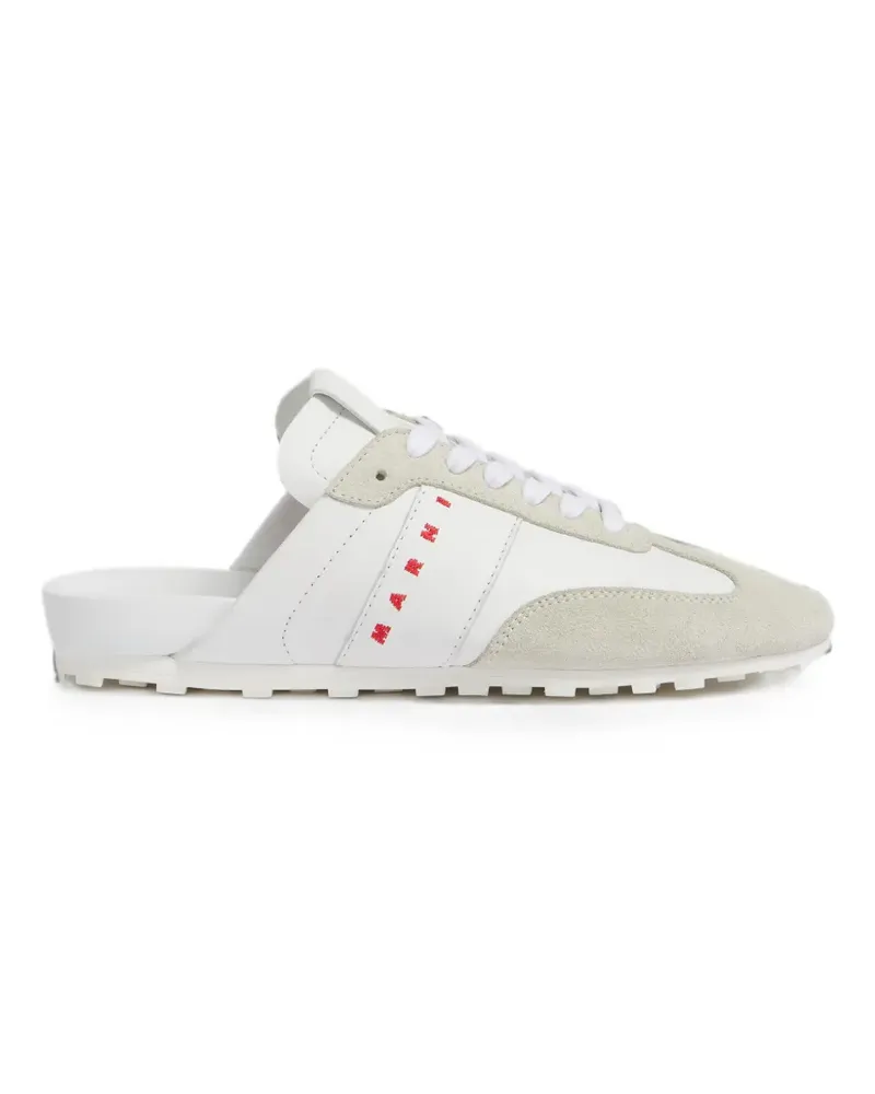 Marni white nappa leather and suede Softy Soccer slip-on sneakers - Weiß Weiß