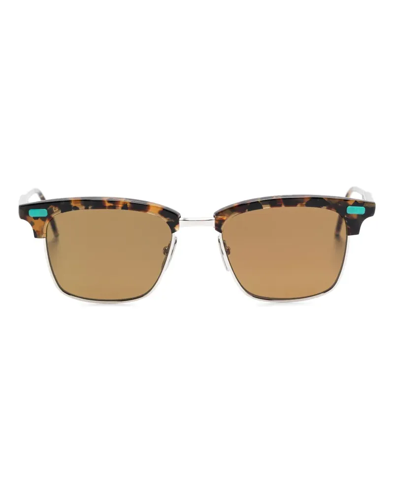 Thom Browne Eckige Sonnenbrille in Schildpattoptik - Braun Braun