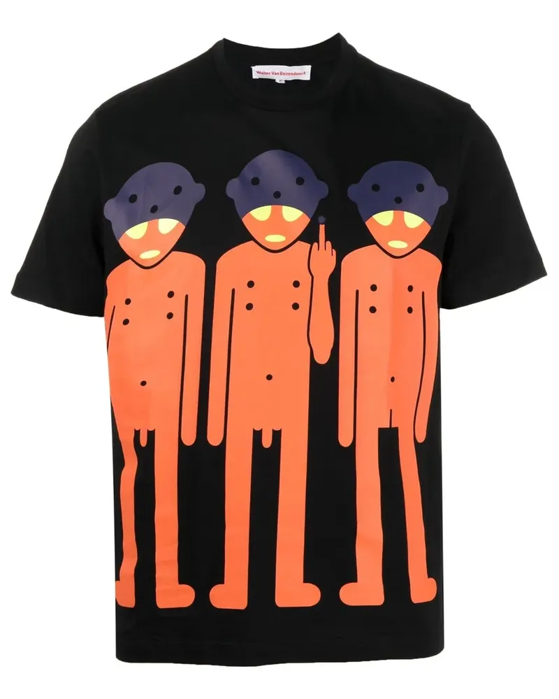 Walter van Beirendonck T-Shirt mit Alien-Print - Schwarz Schwarz