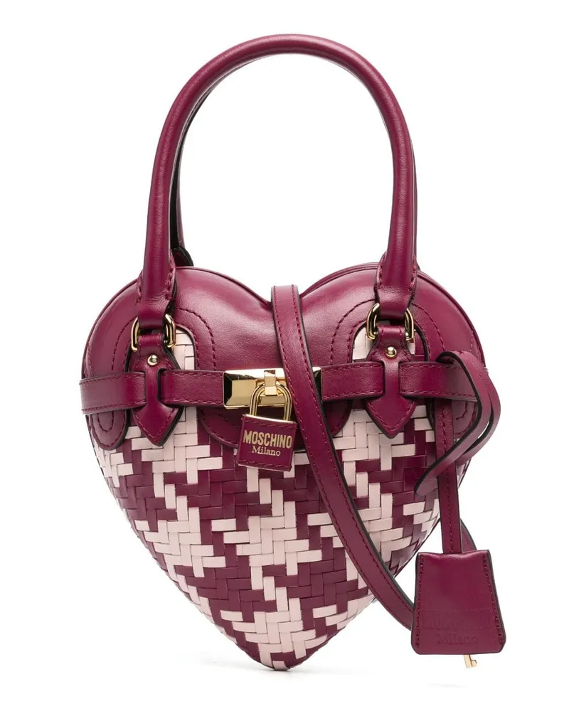 Moschino heart-shape leather bag Rosa