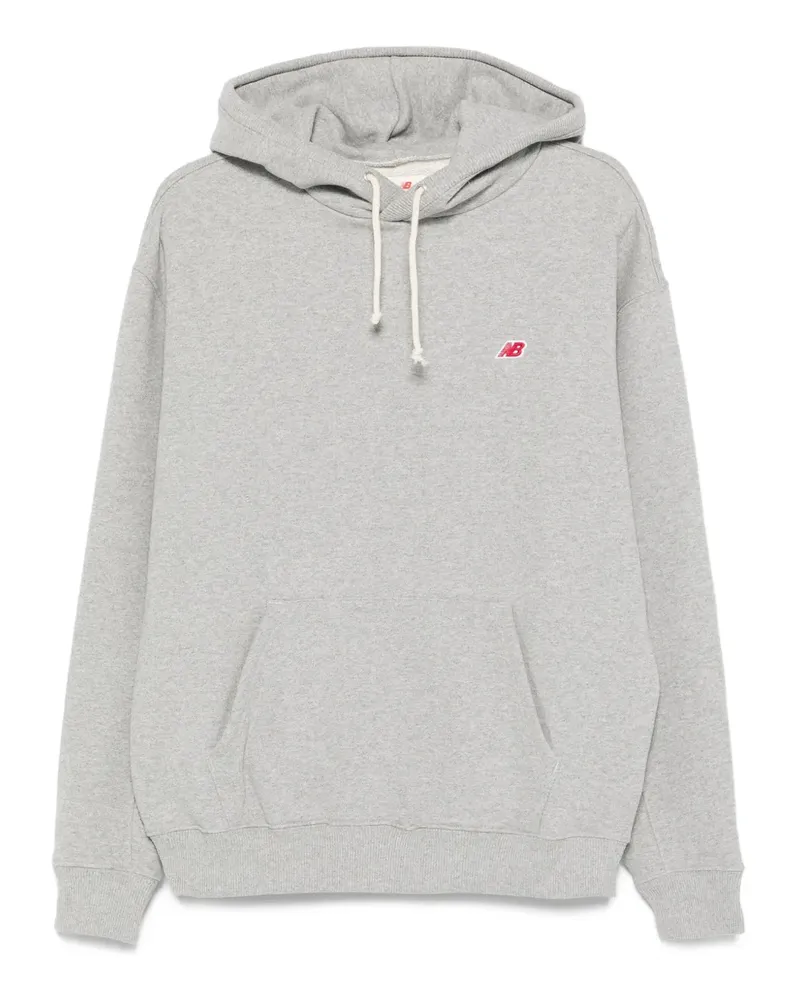 New Balance Hoodie mit Logo-Stickerei - Grau Grau