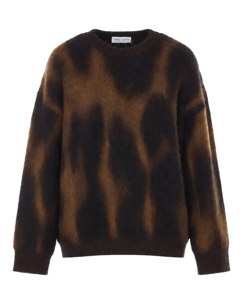 Roberto Collina abstract-pattern long-sleeve sweater - Braun Braun