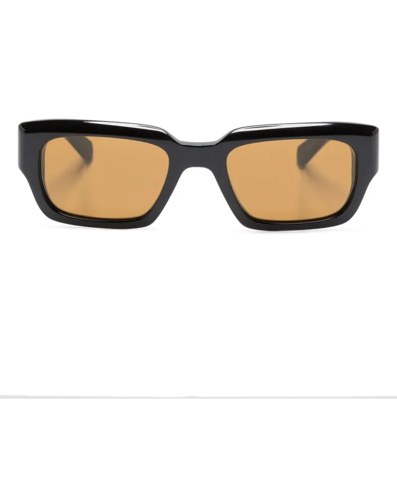 Garrett Leight Eckige Maverick S Sonnenbrille - Schwarz Schwarz