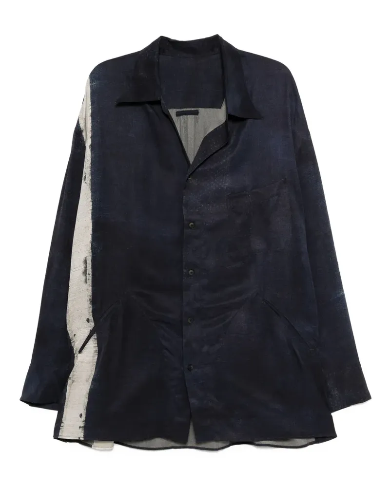 Ziggy Chen Hemd mit Print - Blau Blau