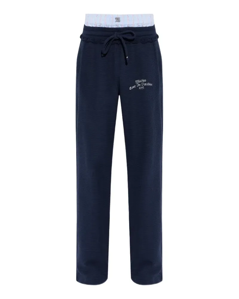 MISBHV waffle-knit layered track pants - Blau Blau