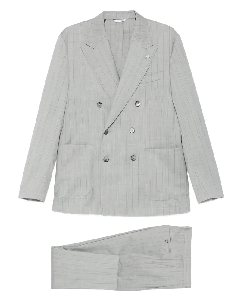 Manuel Ritz double-breasted pinstripe suit - Grau Grau