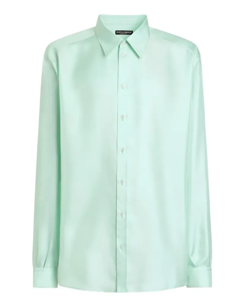 Dolce & Gabbana Hemd aus Seidentwill - Blau Blau