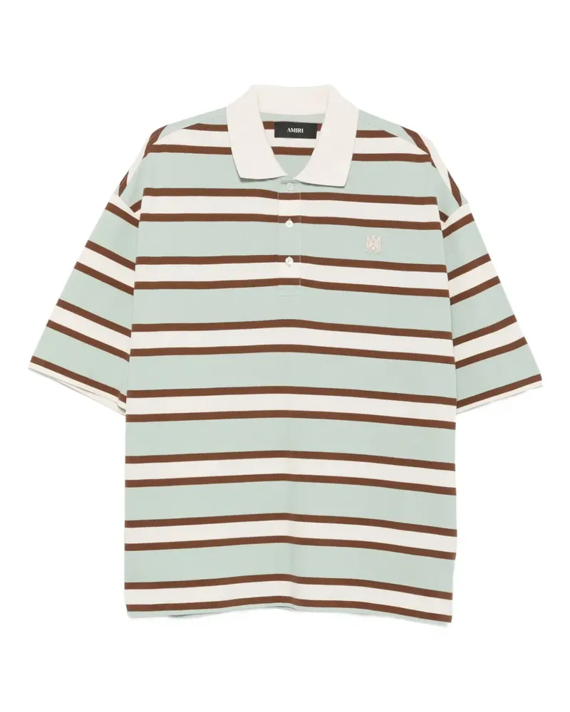 Amiri Gestreiftes Poloshirt - Grün Grün