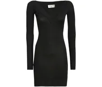 Minikleid mit V-Ausschnitt - Schwarz