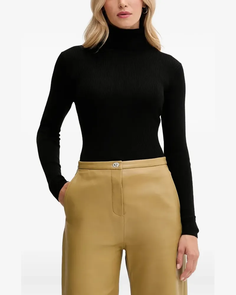 MC2 Saint Barth roll-neck ribbed top - Schwarz Schwarz