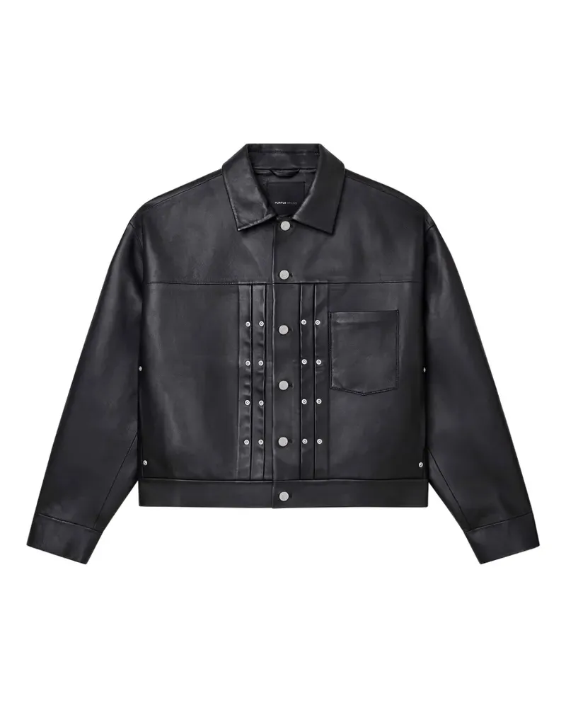 PURPLE BRAND stud-embellished leather jacket - Schwarz Schwarz
