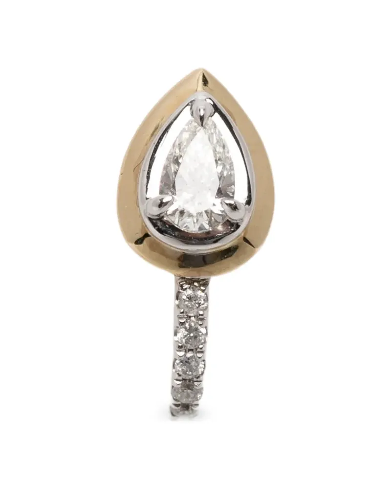 Rainbow K diamond pear earring - Gold Gold