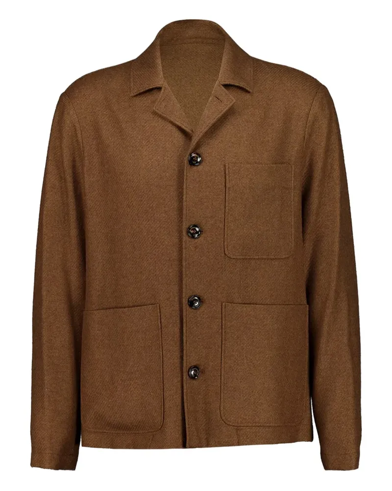 Piacenza Cashmere Jacke mit geknöpften Taschen - Braun Braun
