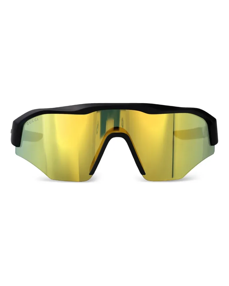 Gucci Sonnenbrille mit Shield-Gestell - Schwarz Schwarz