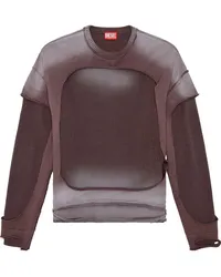 Diesel K-Osbert Sweatshirt in Distressed-Optik Grau