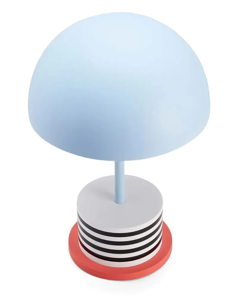 PRINTWORKS Gestreifte Riviera Tischlampe mit Kuppeldetail - Blau Blau