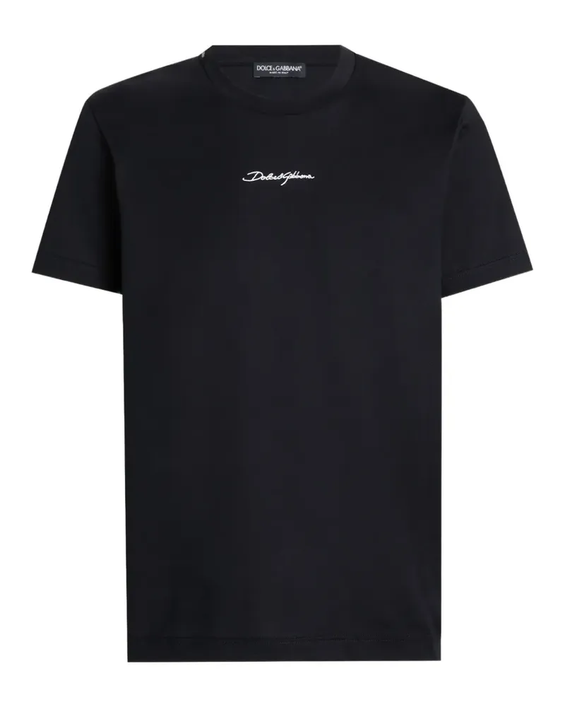Dolce & Gabbana cotton T-shirt with embroidered patch - Blau Blau