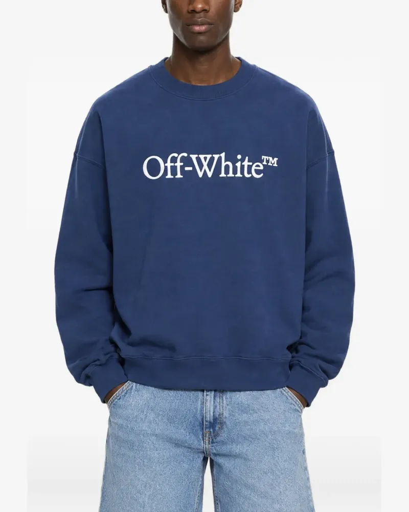 OFF-WHITE Pullover mit Logo-Print - Blau Blau