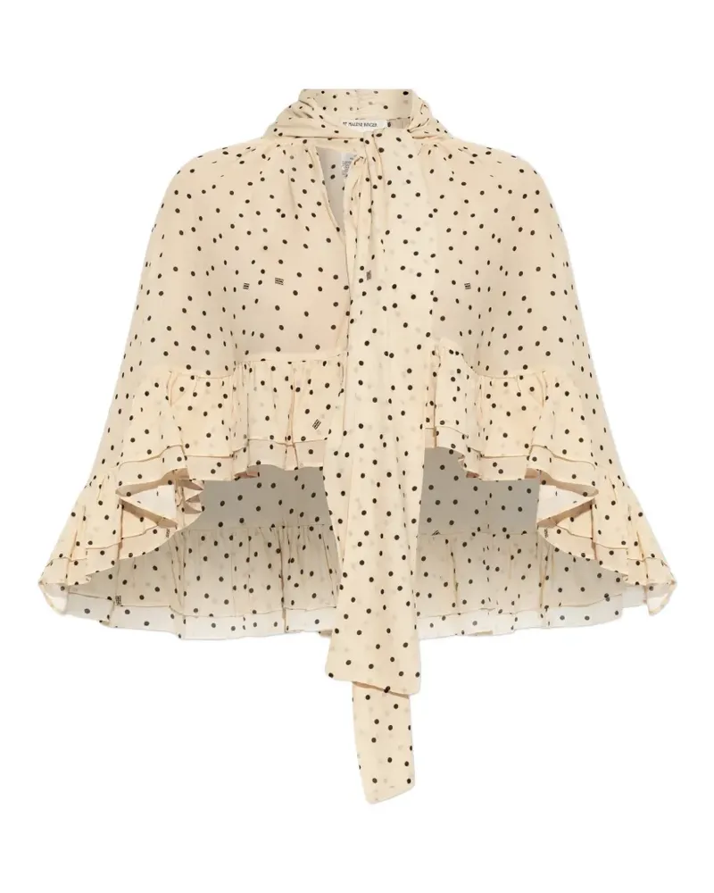 By Malene Birger ruffled polka-dot jacket - Nude Nude