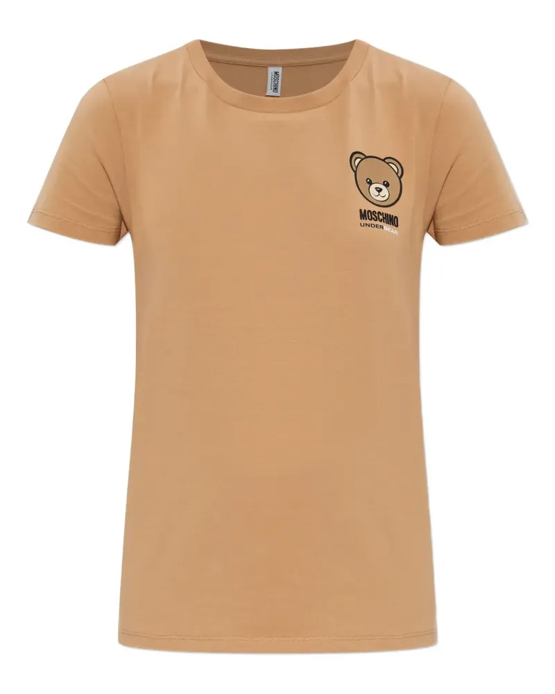 Moschino T-Shirt mit Teddy-Print - Braun Braun