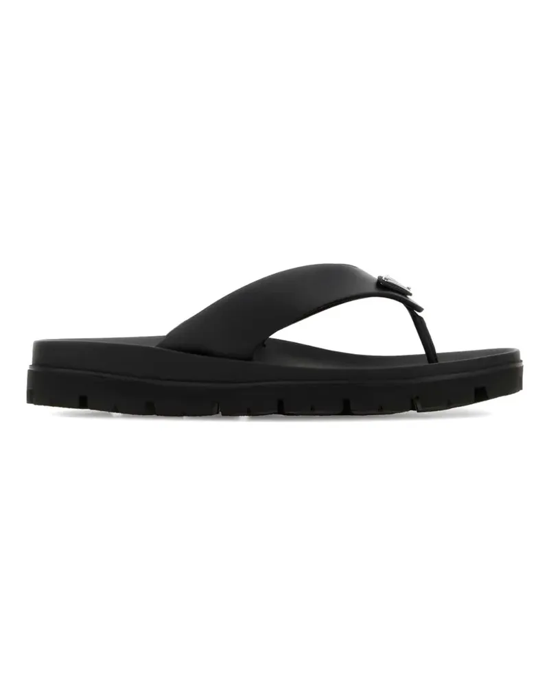 Prada triangle-logo flip flops - Schwarz Schwarz