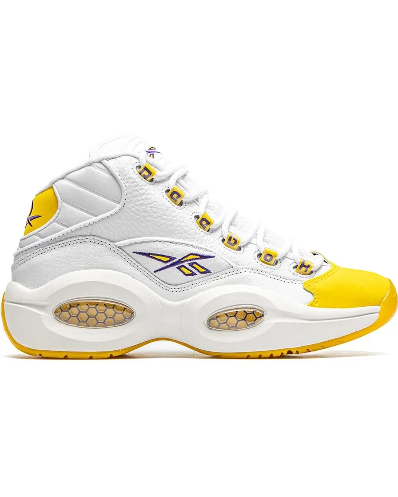 Reebok Question Mid Yellow Toe - Kobe Sneakers - Weiß Weiß