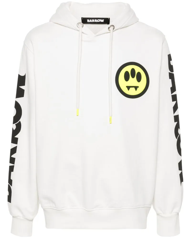 BARROW Hoodie mit Logo-Stempel Weiß