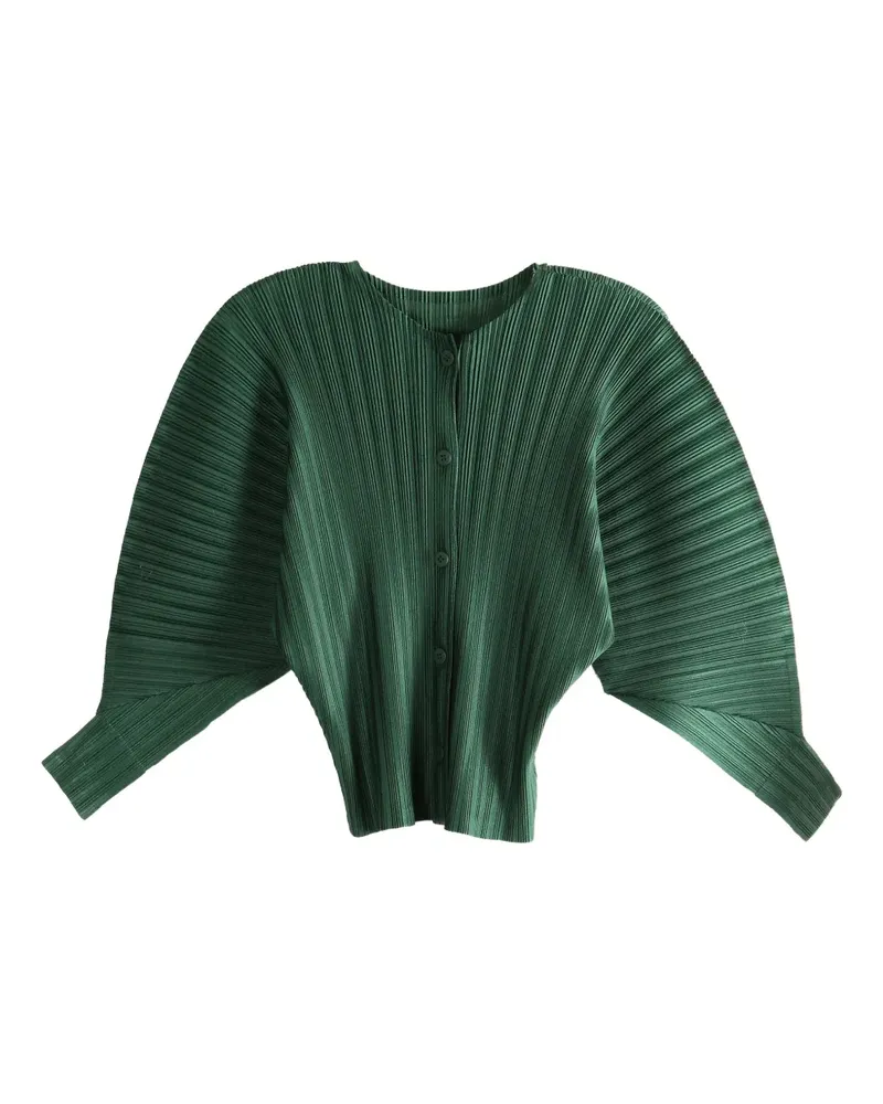 Issey Miyake pleated button-up shirt - Grün Grün