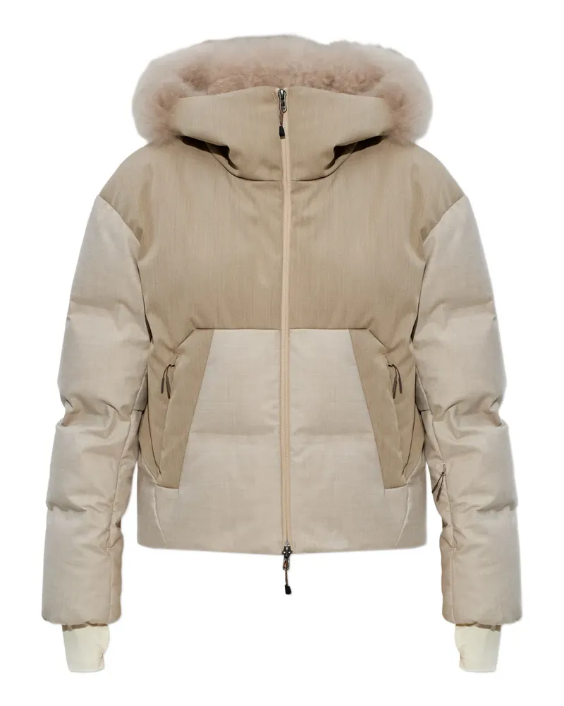 SEASE fur-trimmed hooded jacket - Nude Nude