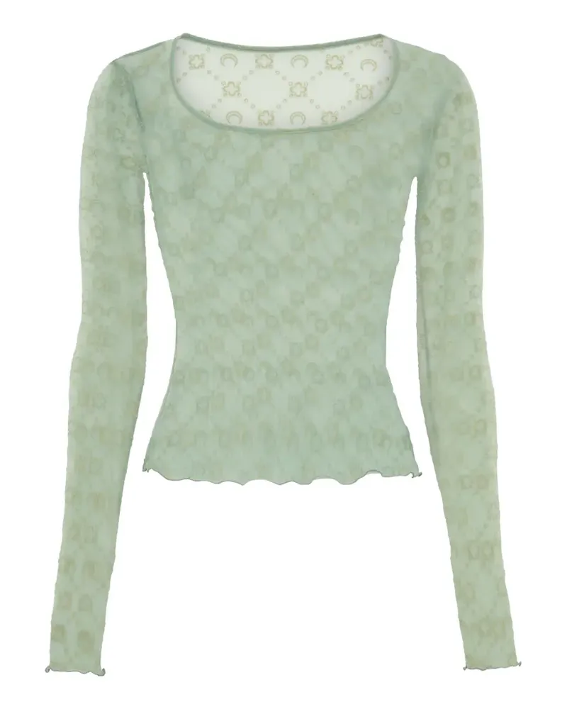 Marine Serre T-Shirt mit Monogramm - Grün Grün