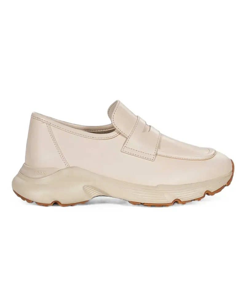 TOD'S sporty loafers in leather - Nude Nude