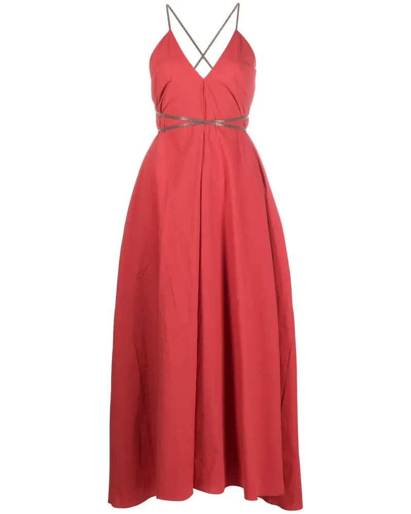Brunello Cucinelli Rückenfreies Maxikleid - Rot Rot