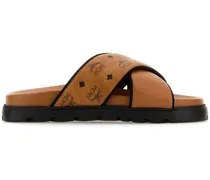 Sandalen mit Print - Braun