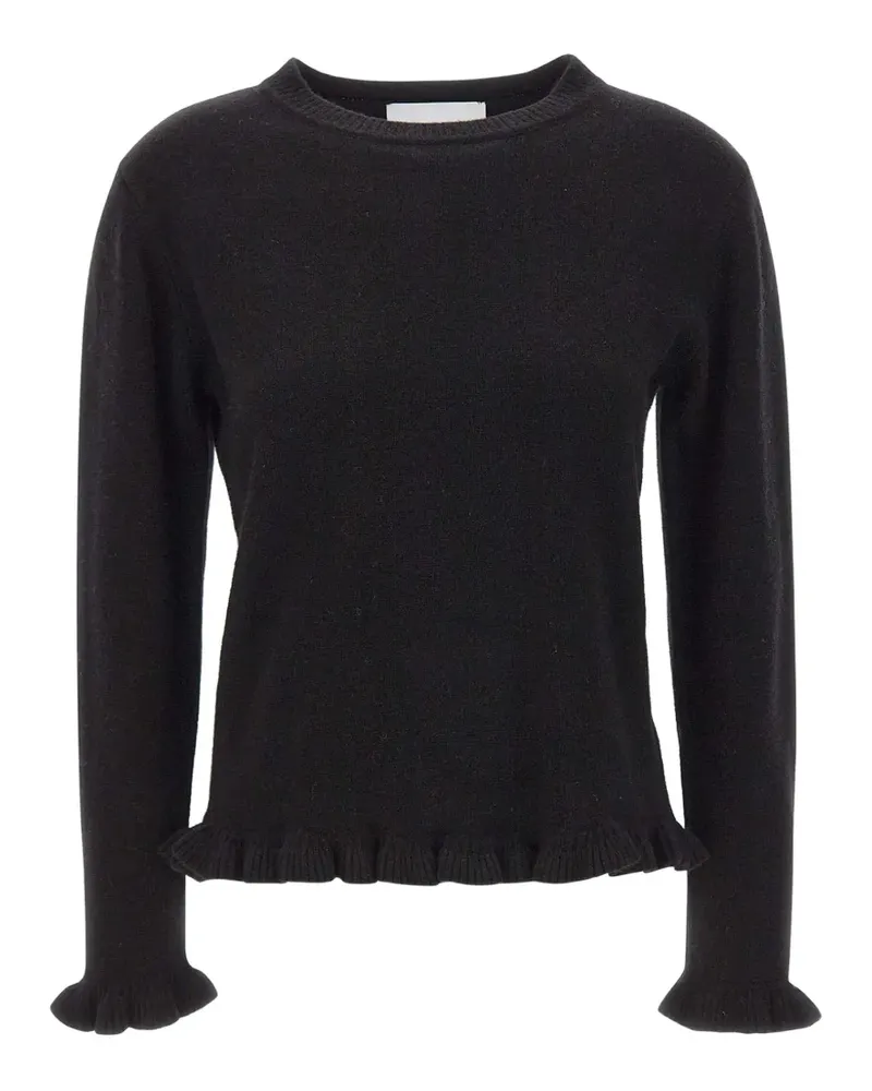 Kaos ruffle-trim sweater - Schwarz Schwarz